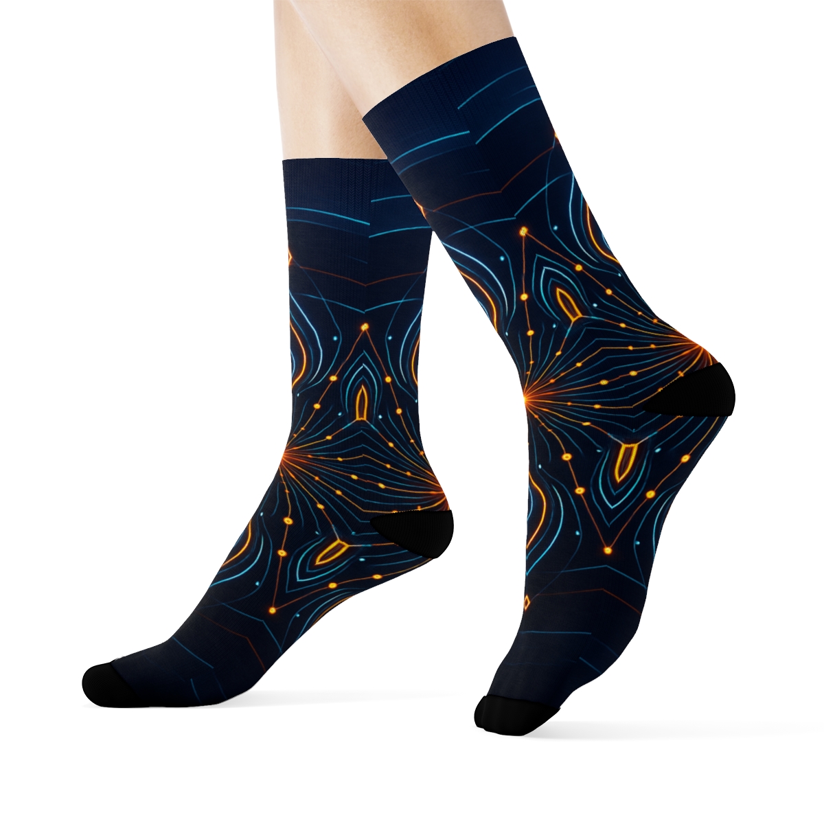 Orbiting Petal Circuit Wheel personalized cozy socks