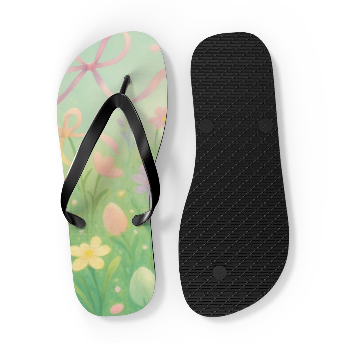 Spring Ribbon Meadow custom flip flops