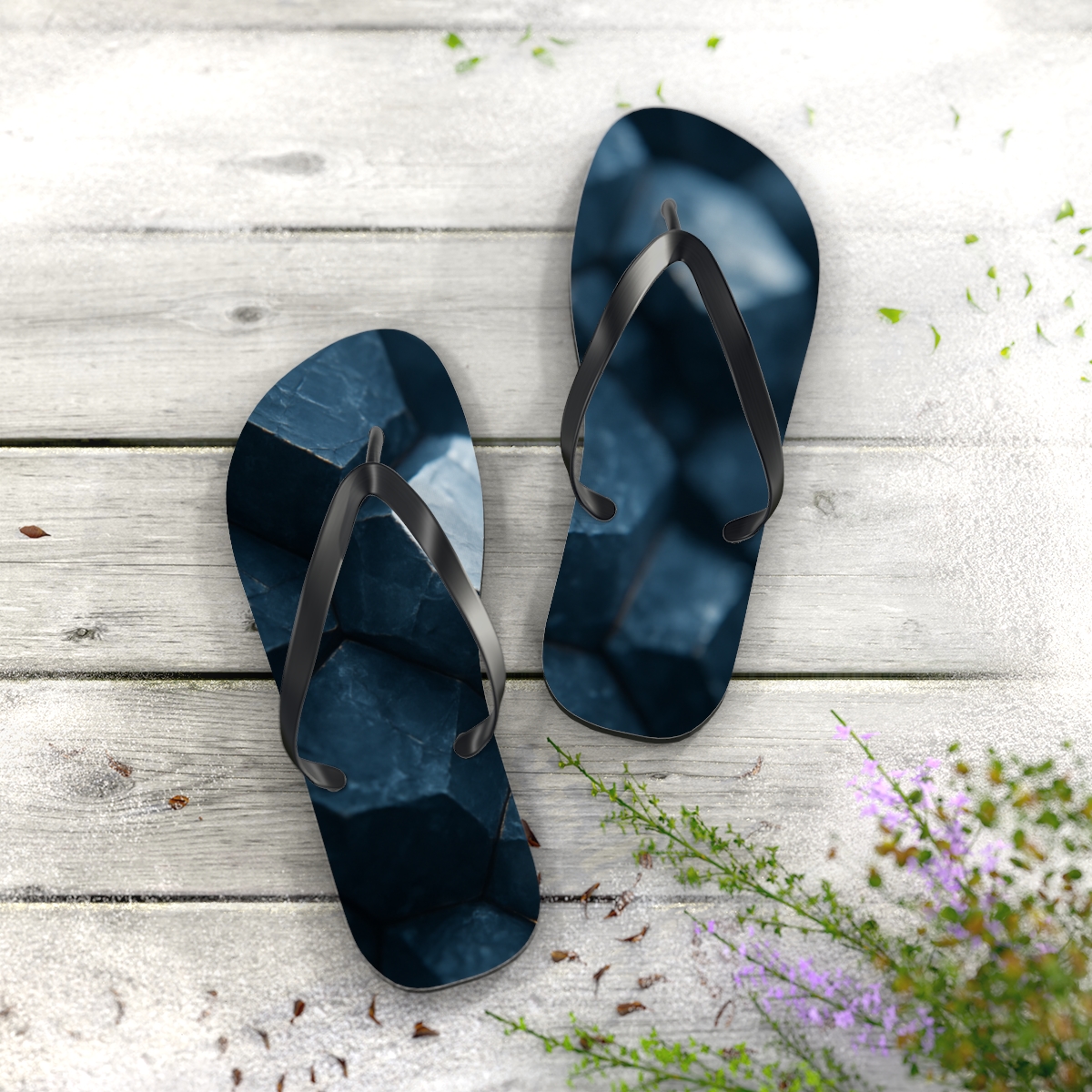 Mineral Facet Echo Field personalized beach flip flops