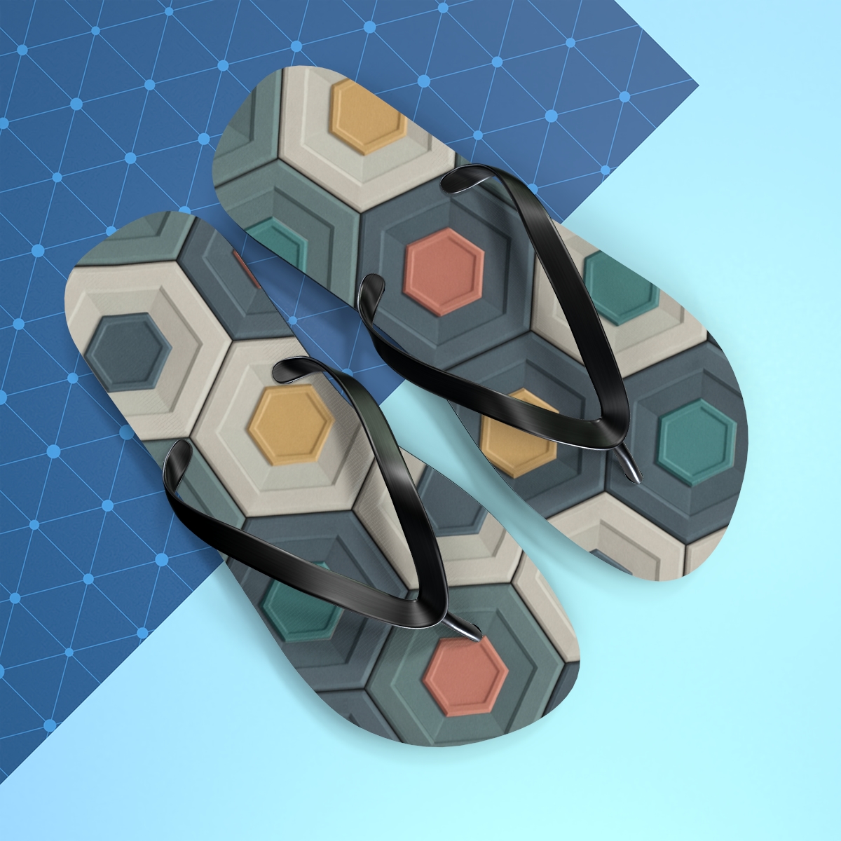 Hex Drift Microfacet Quilt stylish summer flip flops