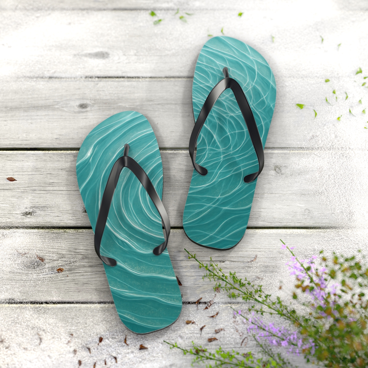 Vortex Ripple Glassfield unique graphic flip flops