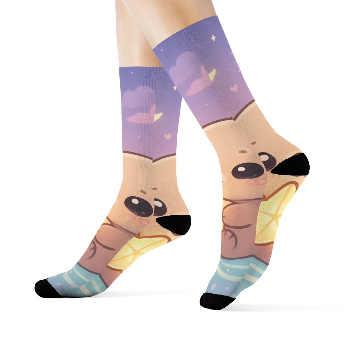 Sleepy Lantern Sea Otter designer logo socks