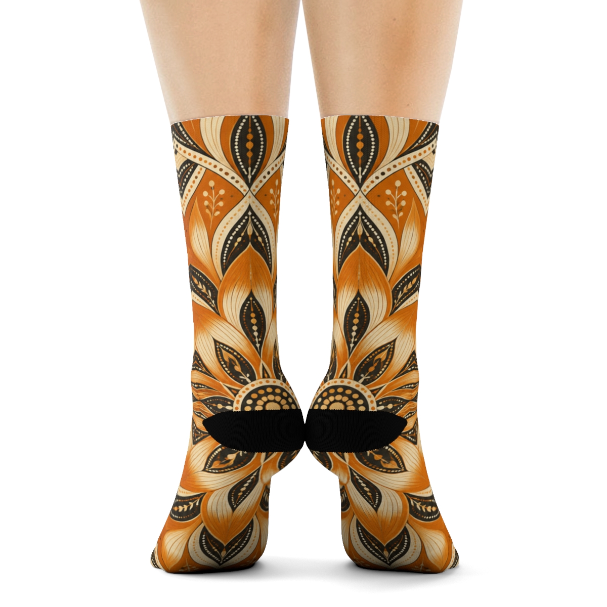 Saffron Petal Quill Array trendy colorful socks [AI-1c5ef4e3-91a4fd425589]
