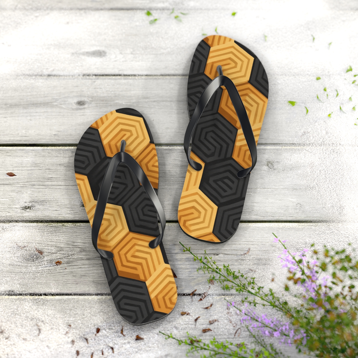 Hex Ripple Staircase Field soft sole flip flops