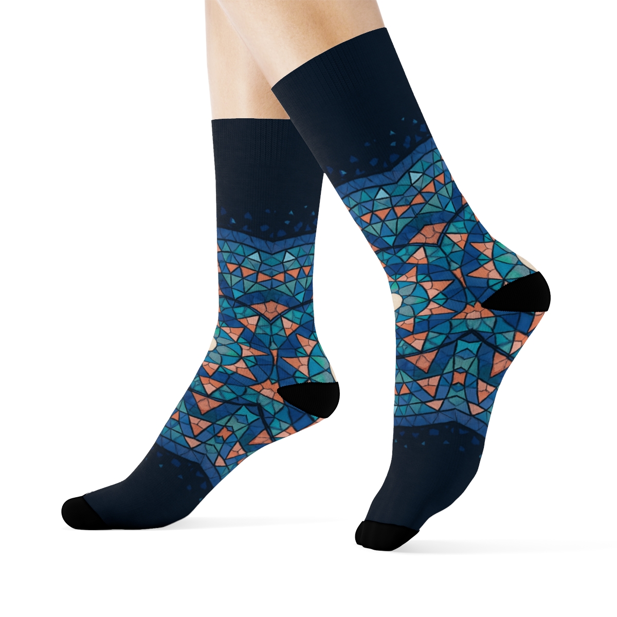 Prismatic Orbit Mosaic comfortable cotton socks