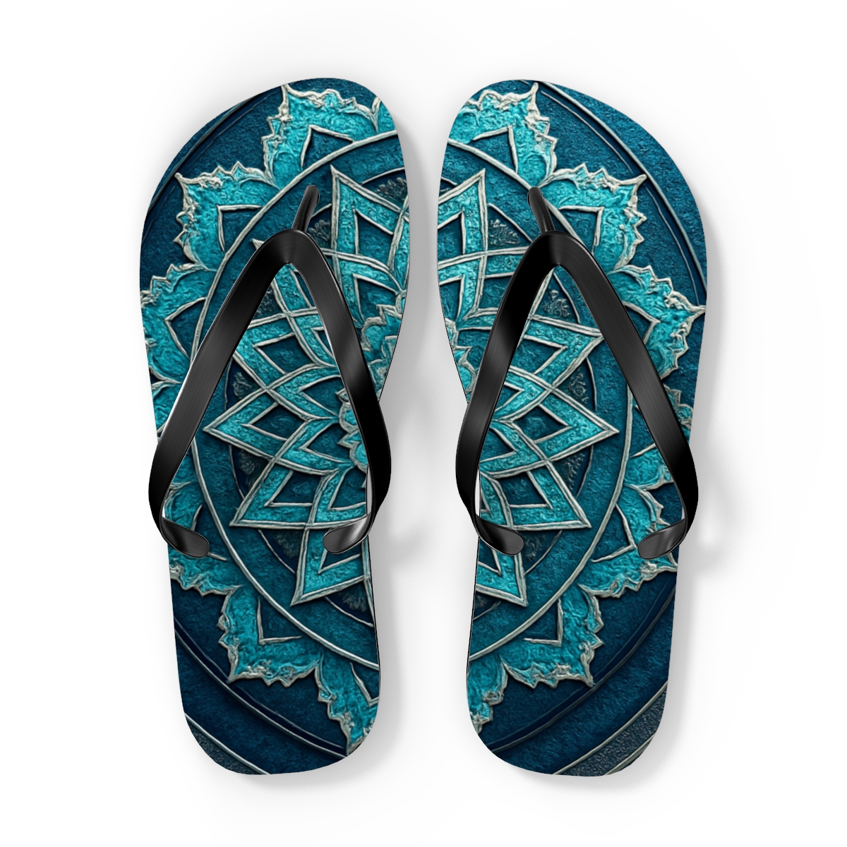 Luminous Mandala Wave Flip Flops