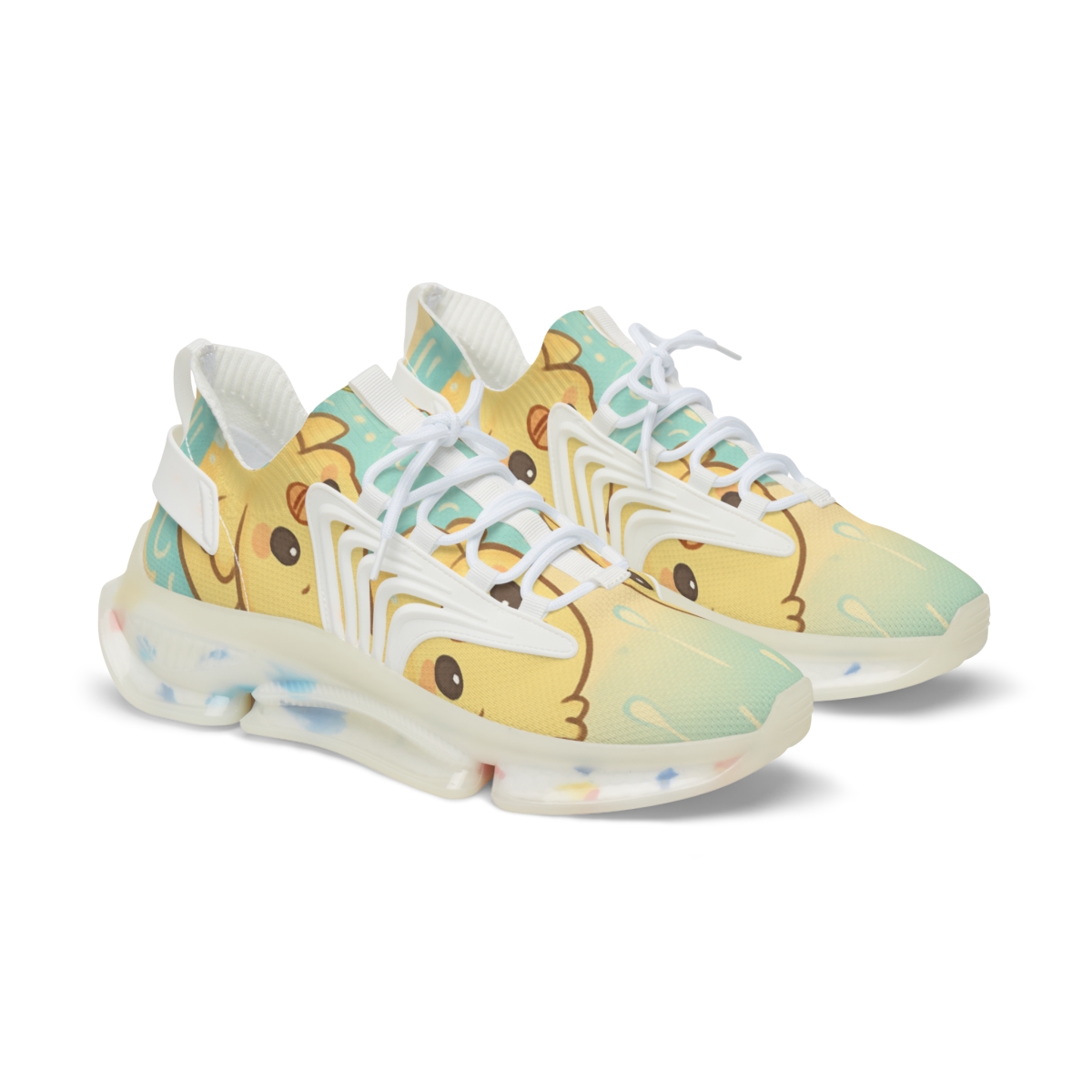 Pastel Puddle Ducklings personalized athletic sneakers