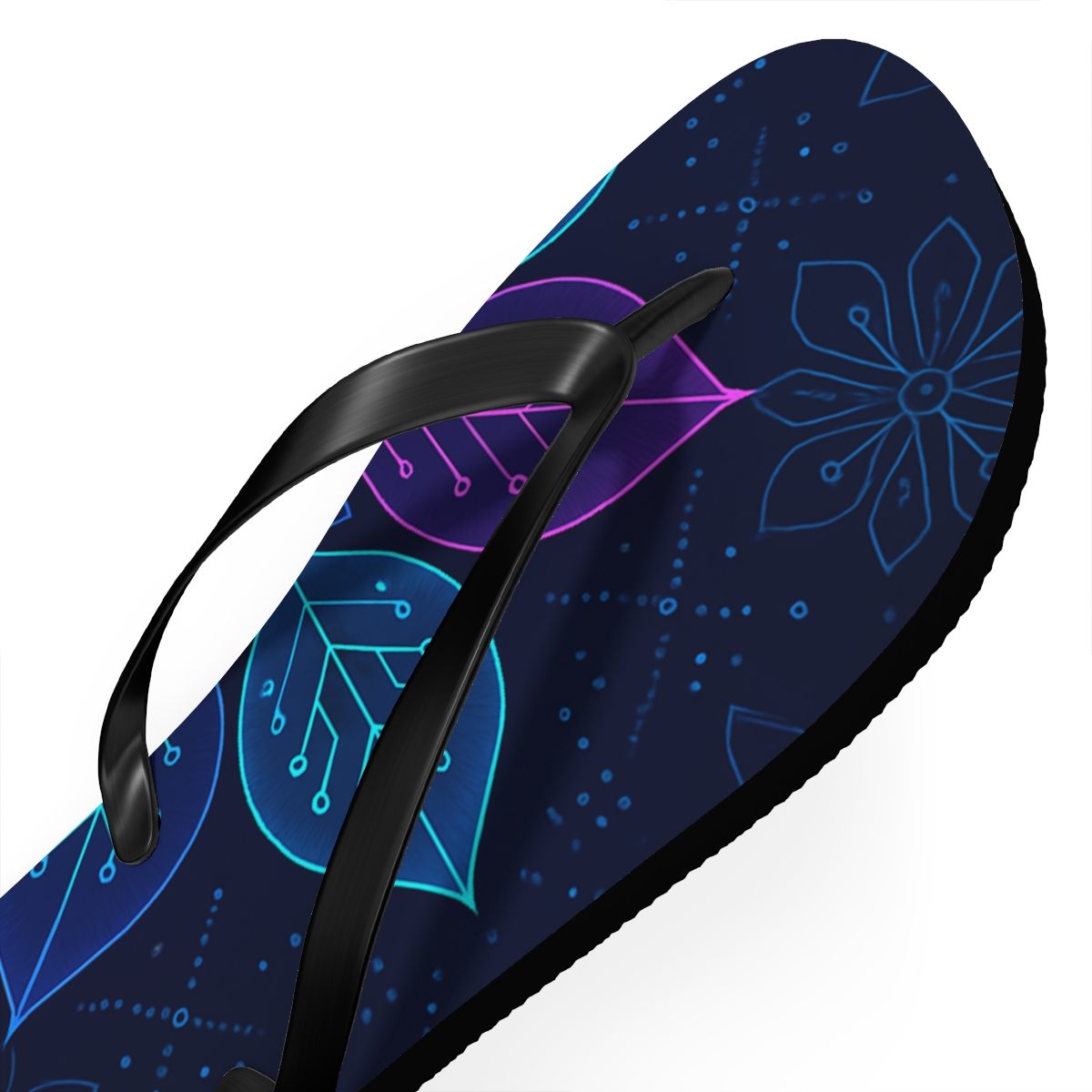 Orchid Circuit Bloom trendy printed flip flops