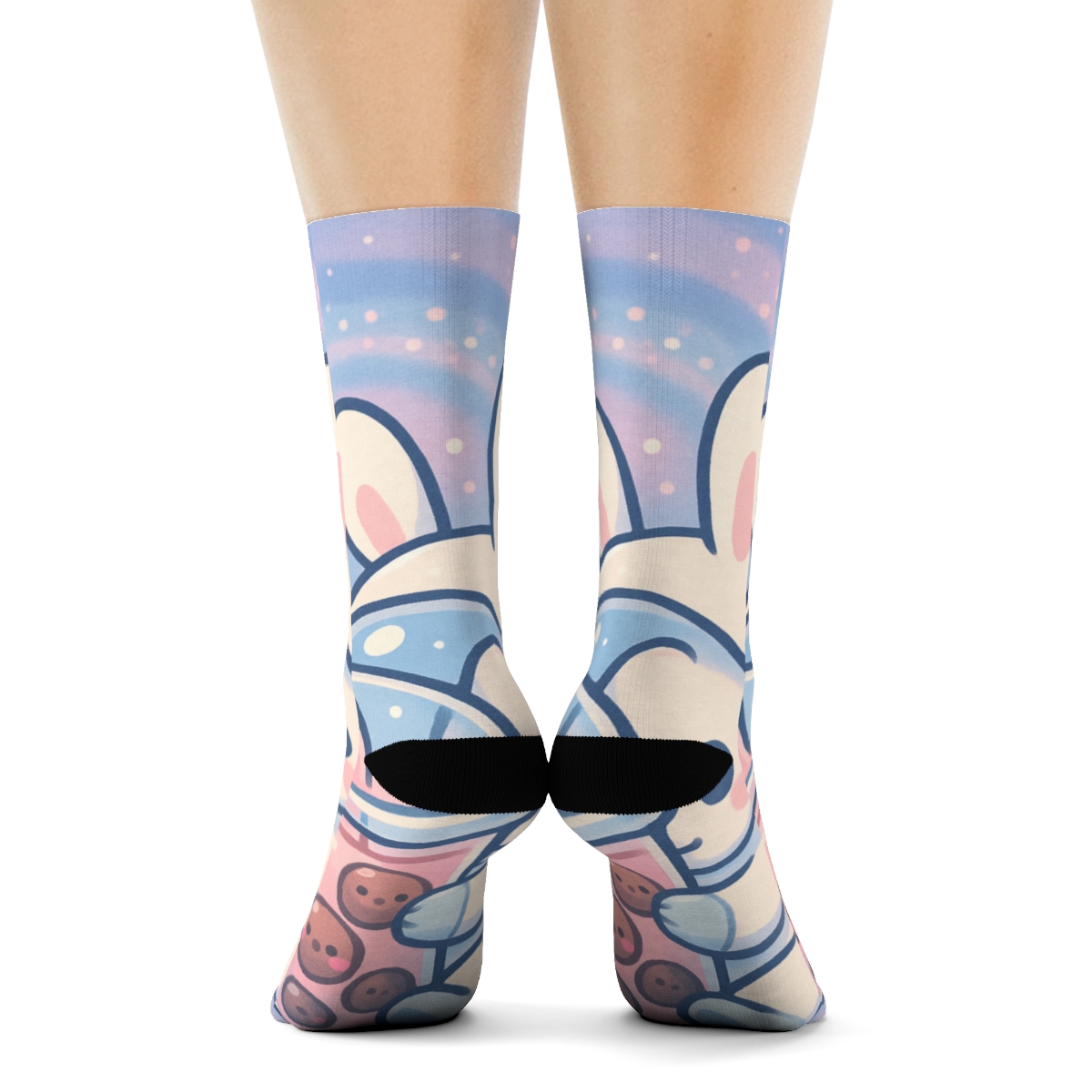 Stardust Bubble Tea Bunny Crew warm winter socks