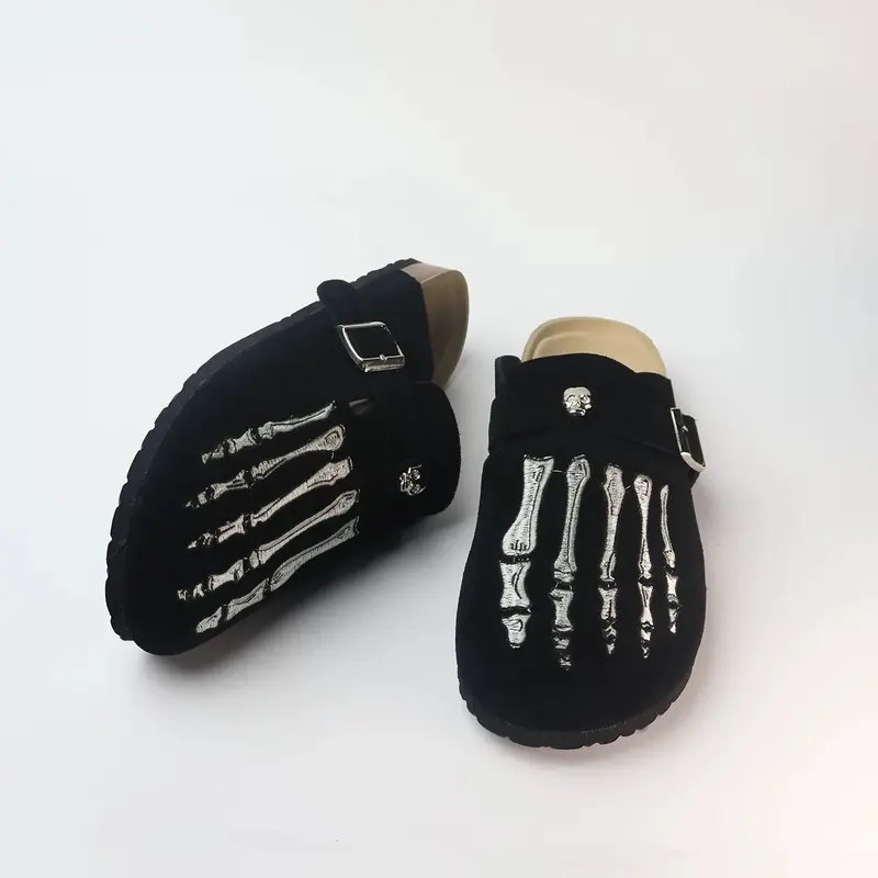 Gothic Punk Slip On Mule Shoes