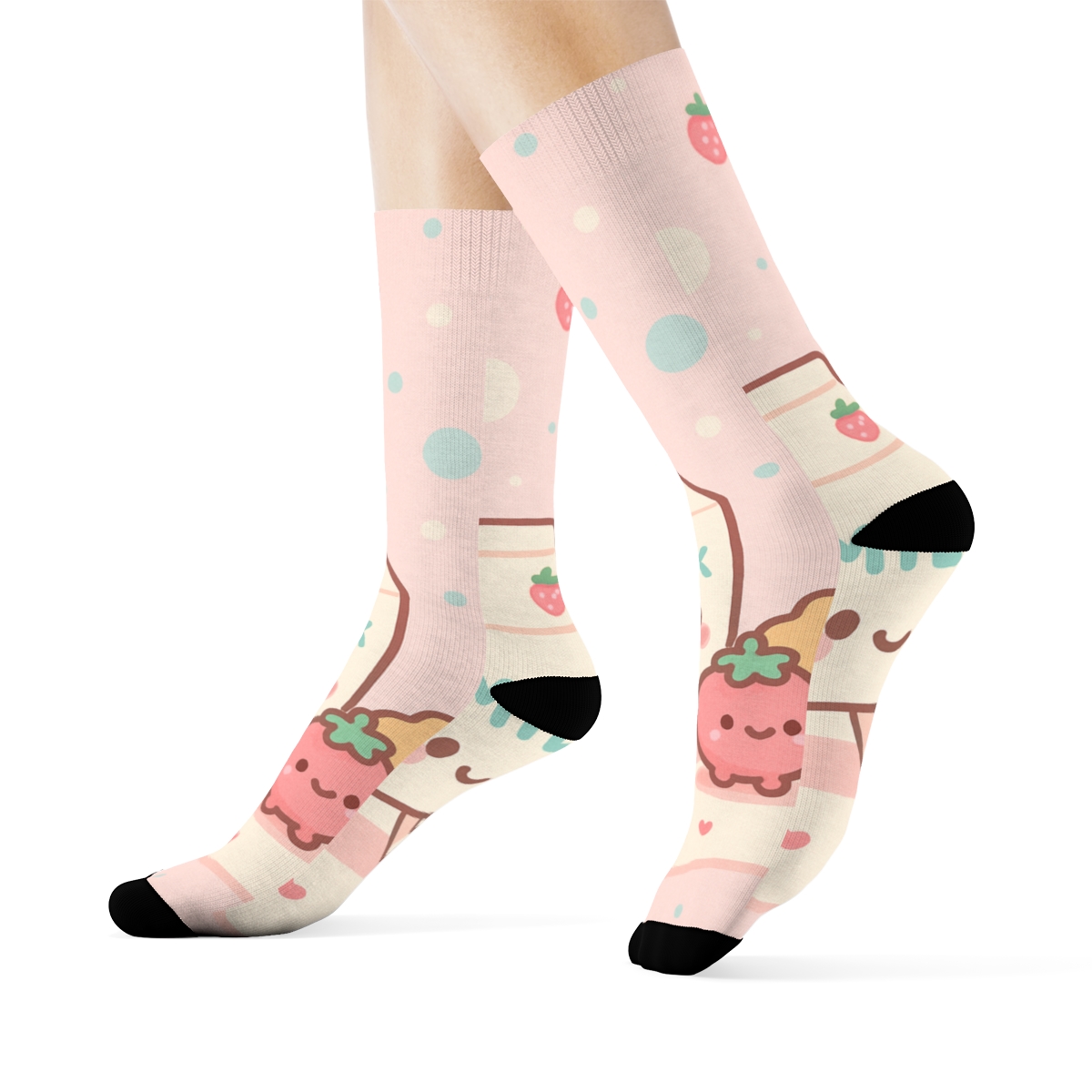 Strawberry Milk Carton Parade comfortable cotton socks
