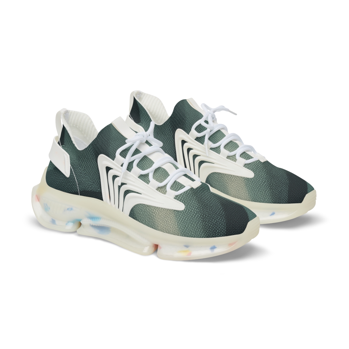 Moire Chevron Lattice unique printed sneakers