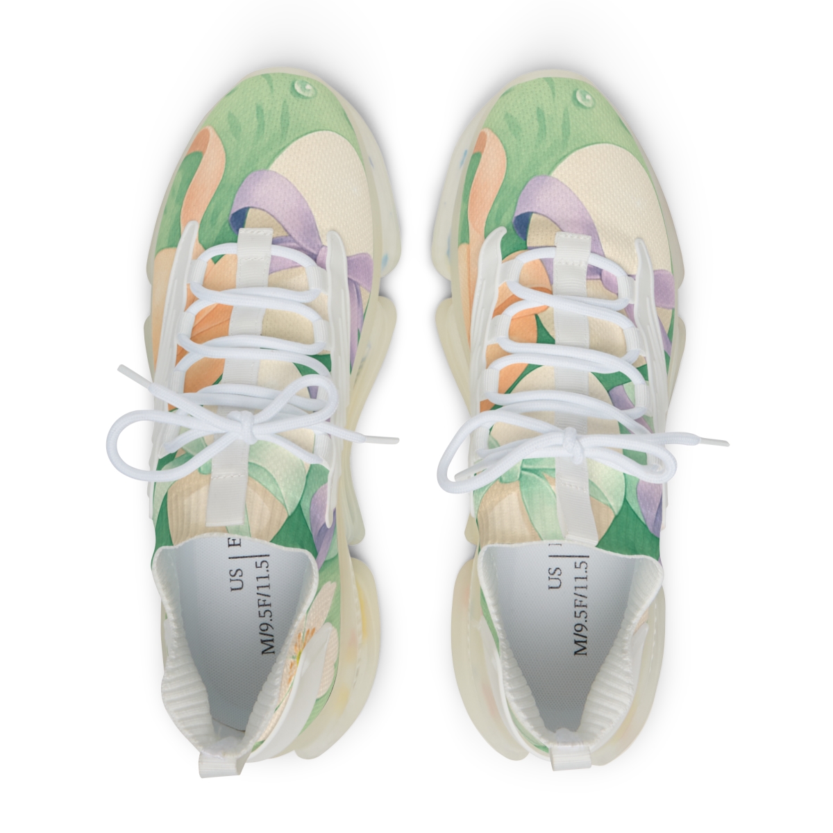 Spring Equinox Ribbon Eggs unique printed sneakers