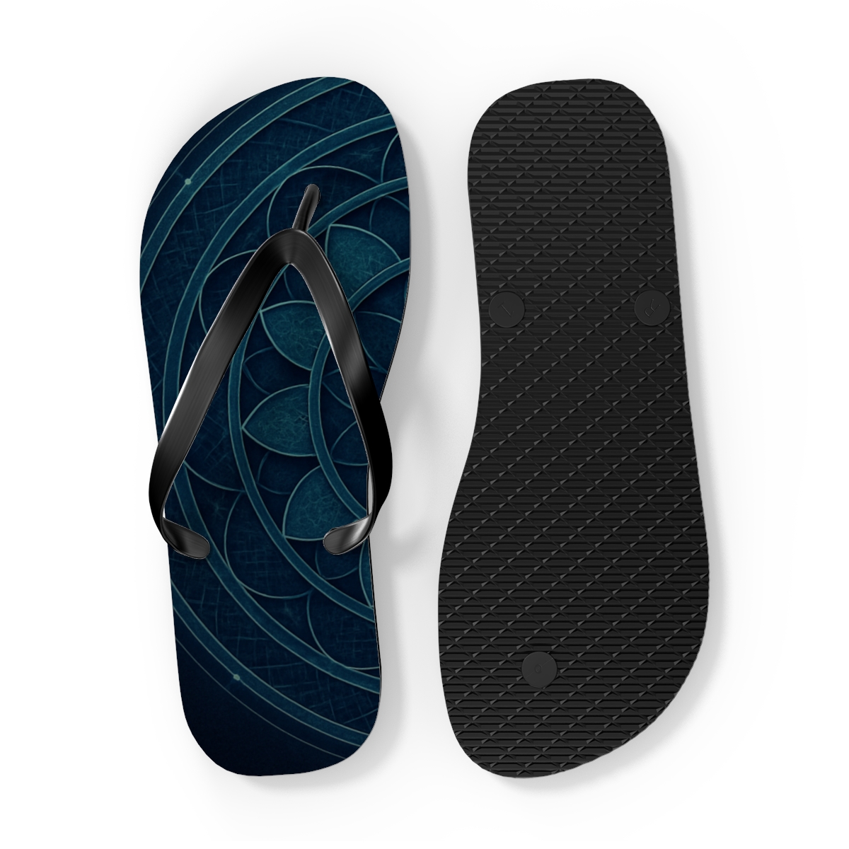 Orbital Petal Array trendy printed flip flops