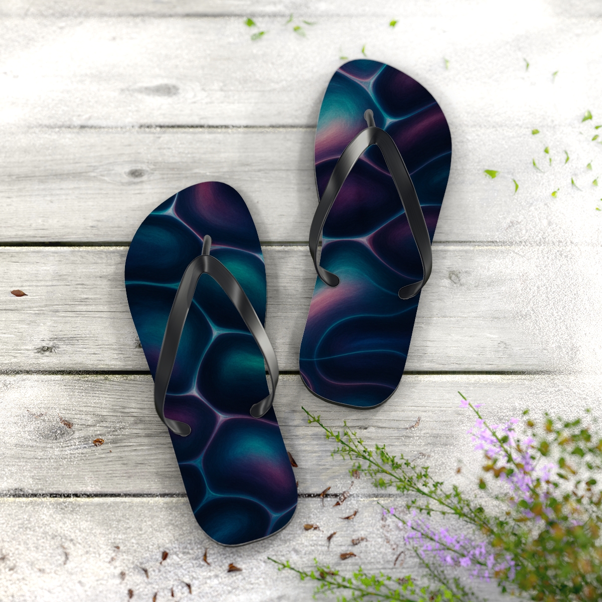 Chromatophore Mirage Drift custom flip flops