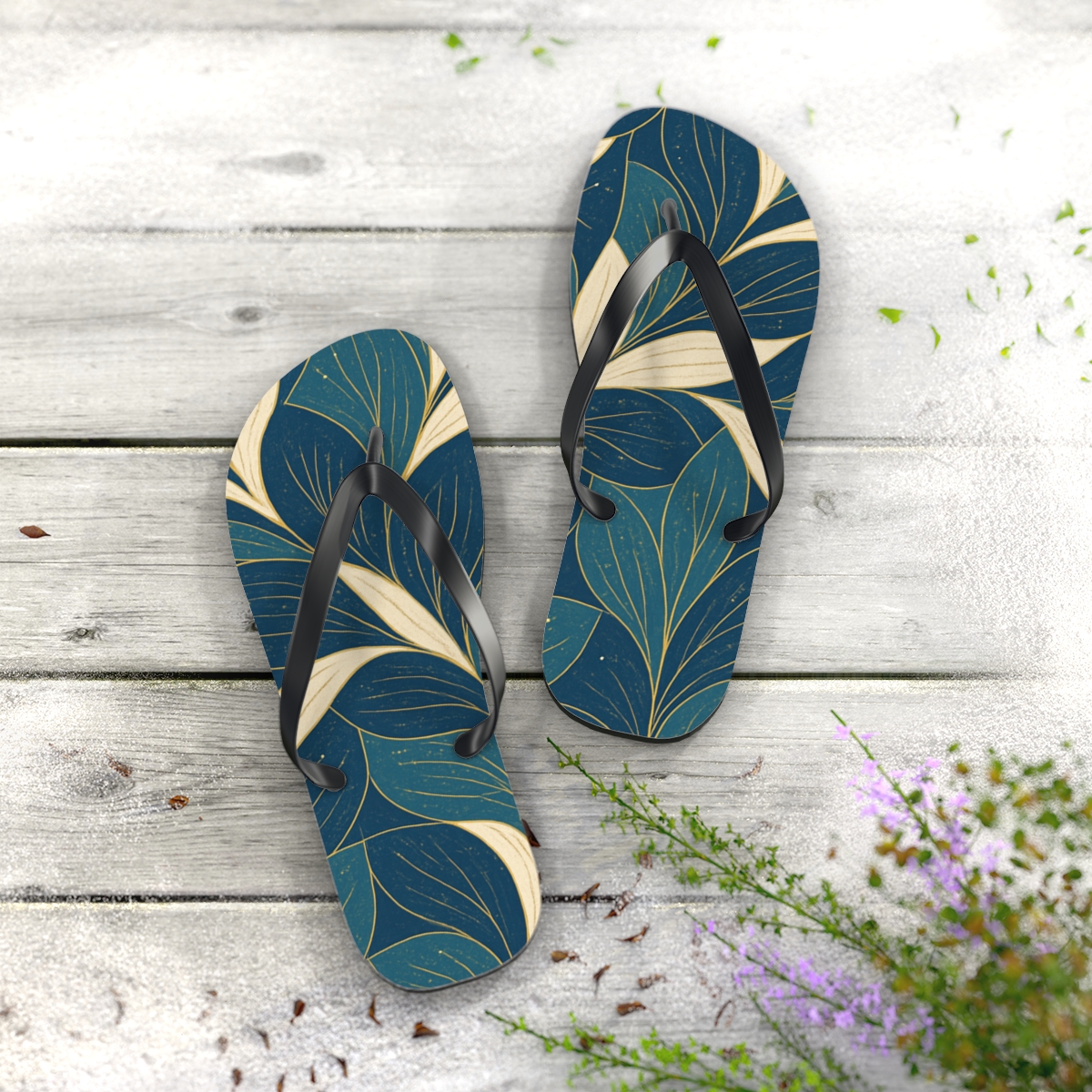 Orchid Signal Weave personalized beach flip flops