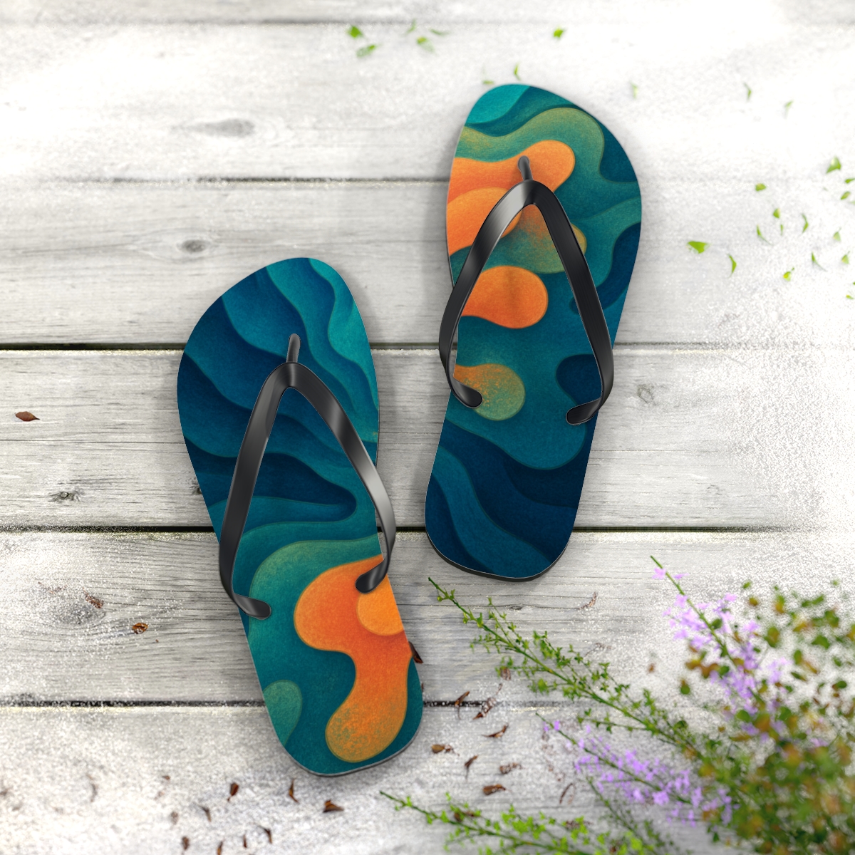 Chromatophore Symphony comfortable casual flip flops