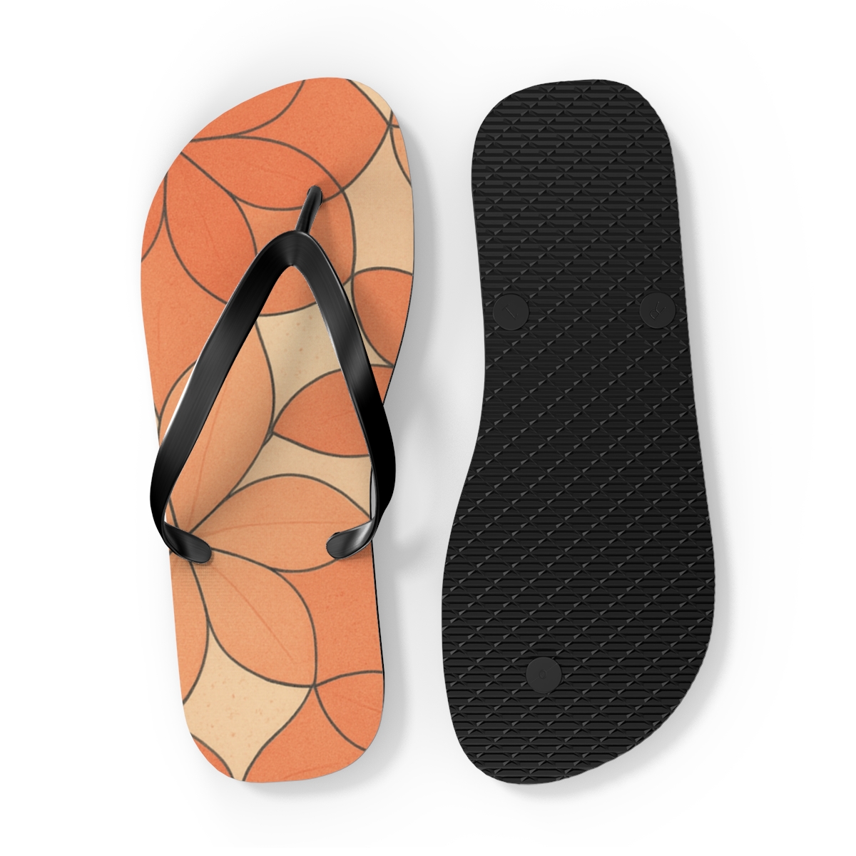 Camellia Tessellation Drift colorful rubber flip flops