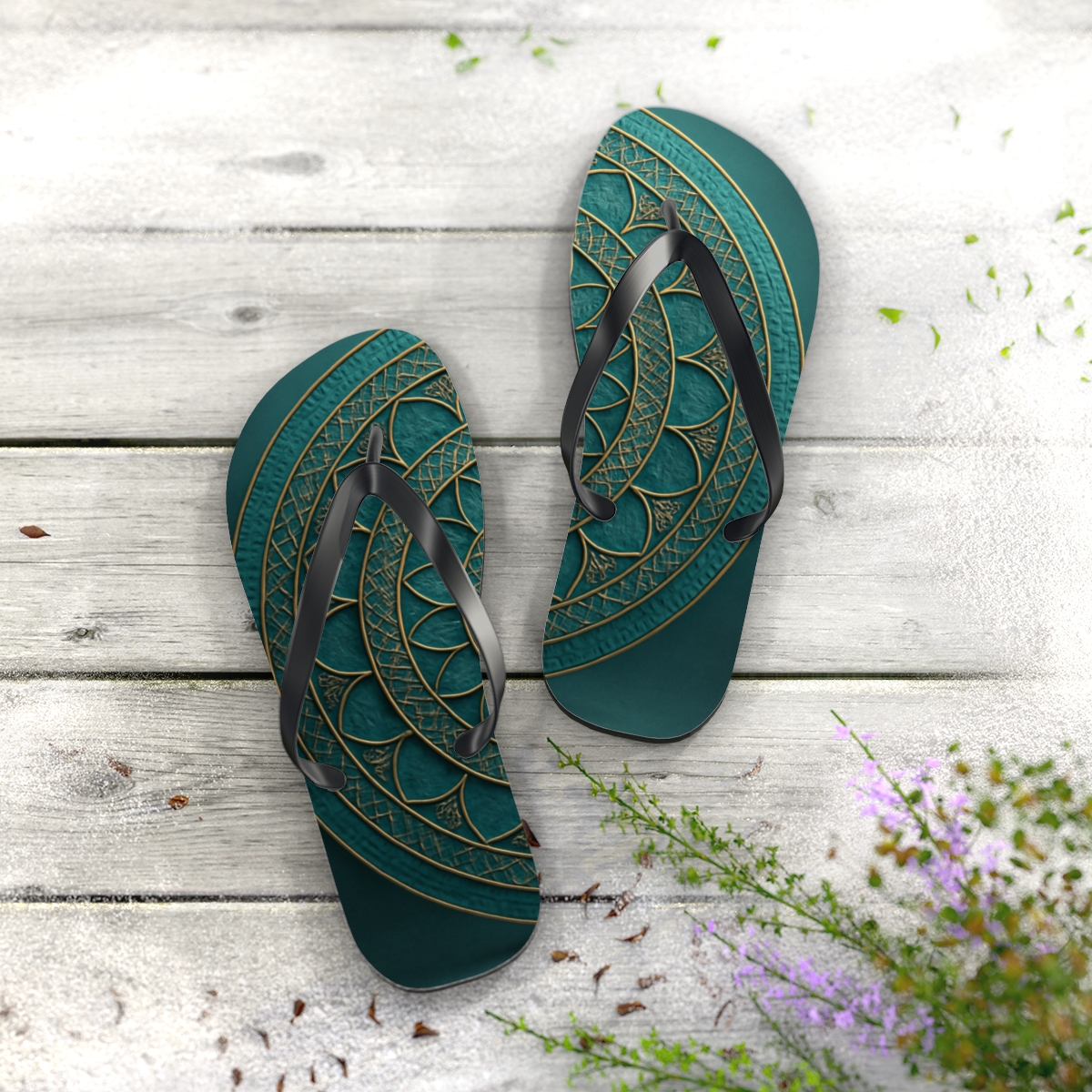 Celestial Bloom Breeze Flip Flops