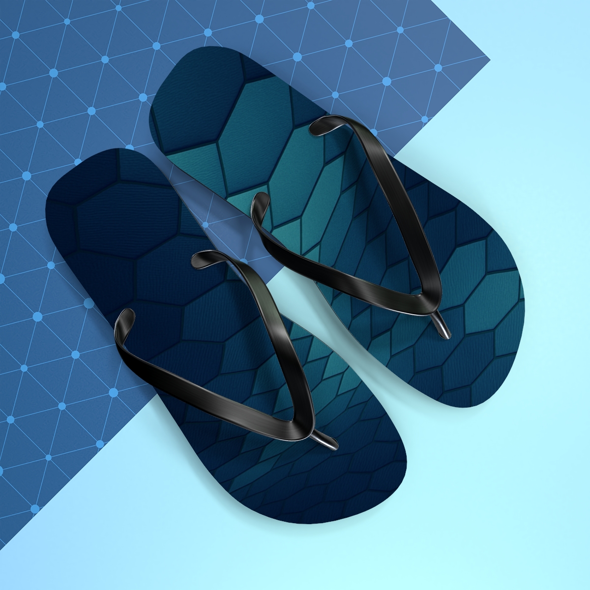 HexaFlux Grid Drift personalized beach flip flops