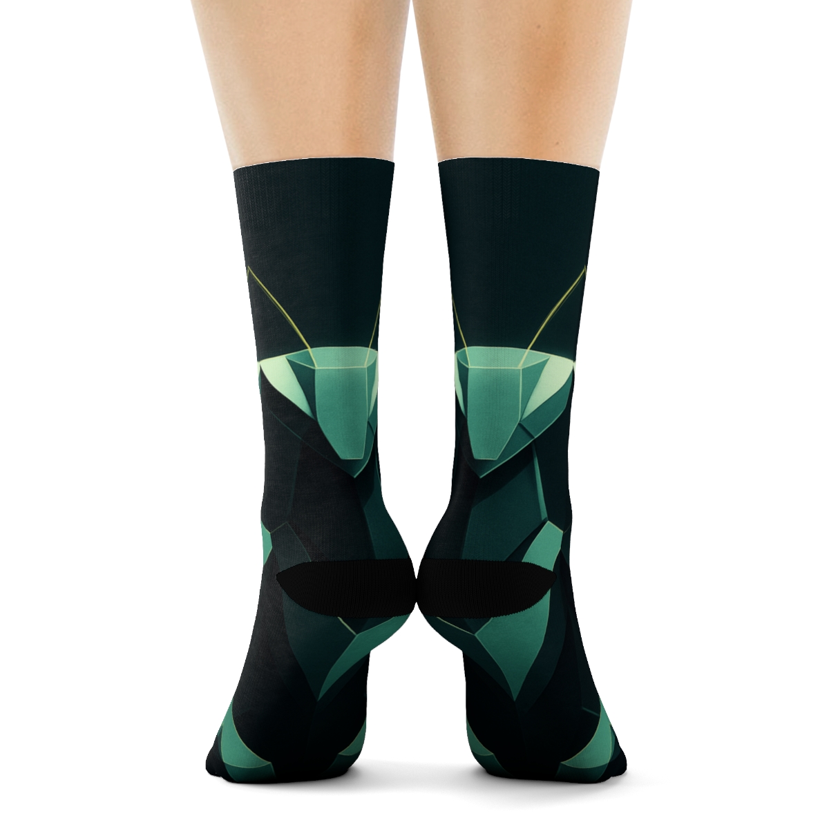 Praying Mantis Stillness Geometry sports performance socks