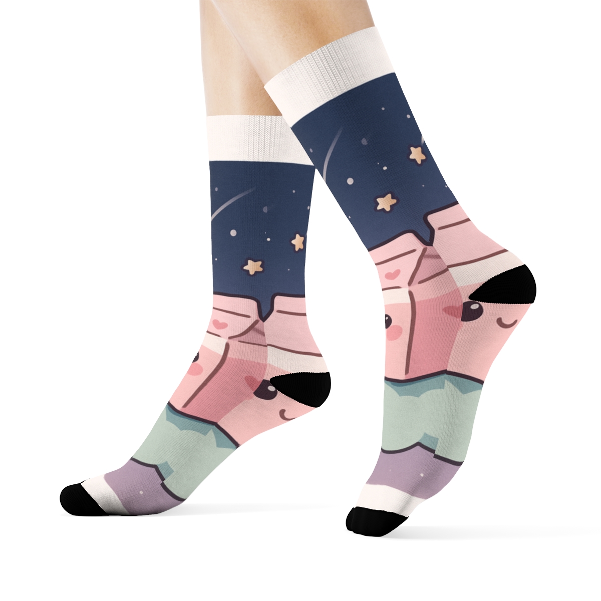 Pastel Milk Carton Meteor Shower designer logo socks