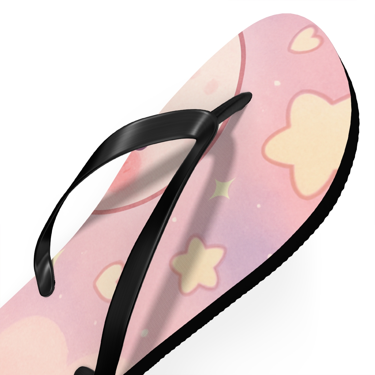 Sleepy Strawberry Milk Moon designer logo flip flops