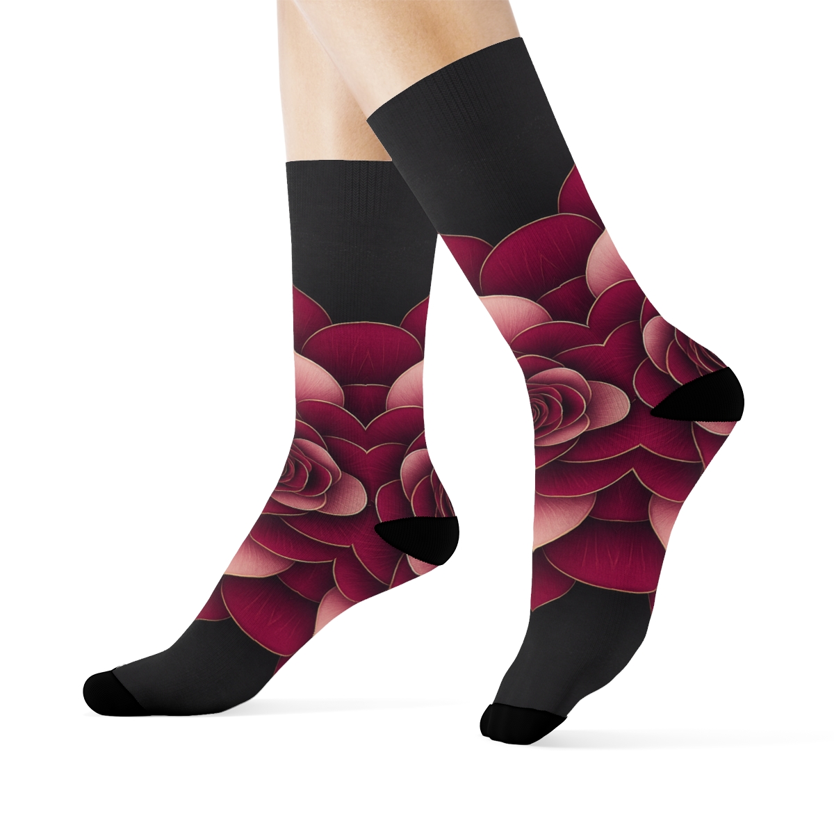Peony Pulse Rosette sports performance socks