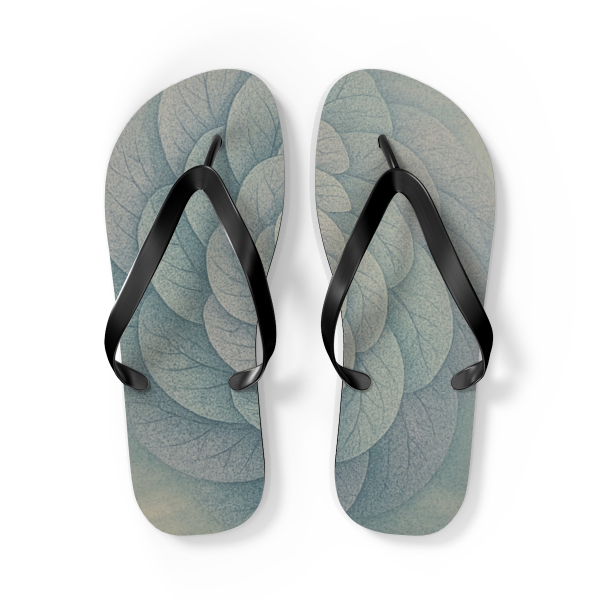 Teal Blossom Swirl Flip Flops