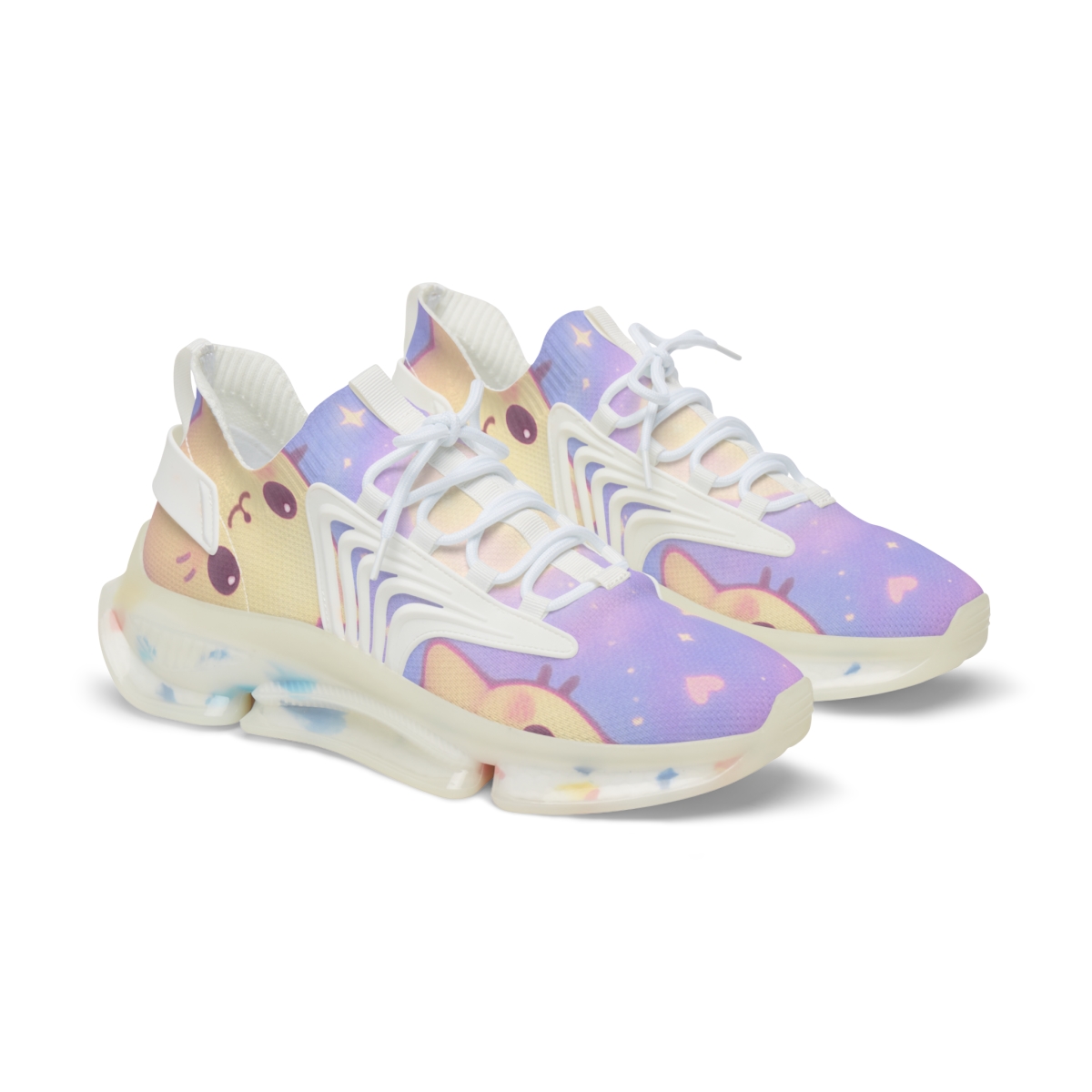Candy Nebula Kitten Constellation unique printed sneakers