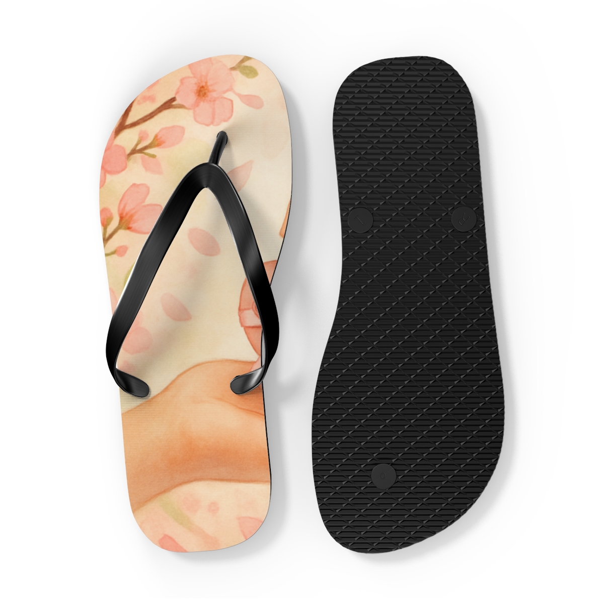 Spring Heart Blossom Exchange custom flip flops