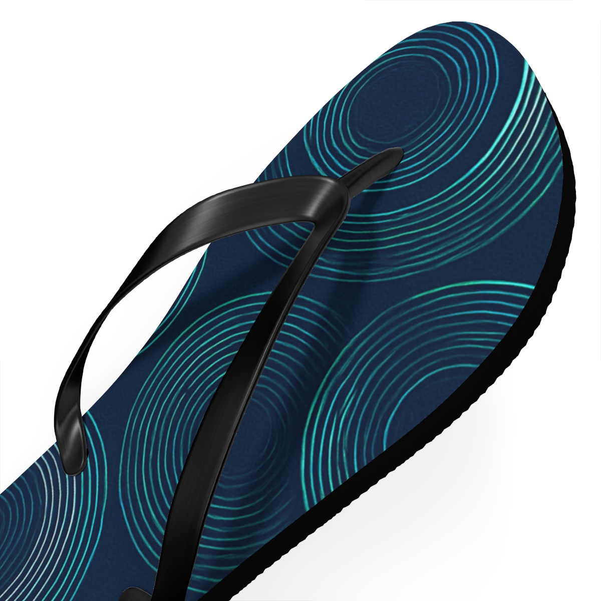 Moire Orbit Weave designer logo flip flops
