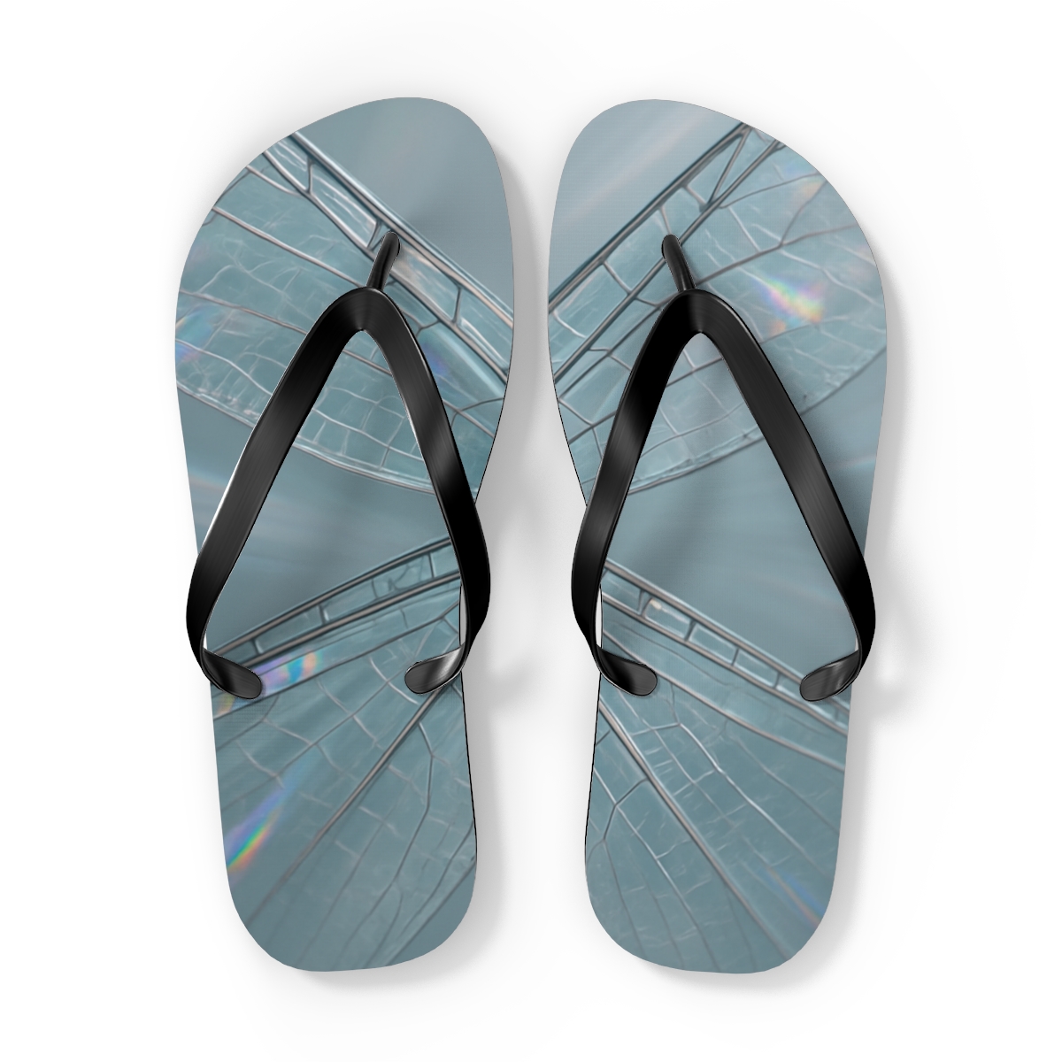 Prismatic Wingbeat Of The Dragonfly custom flip flops