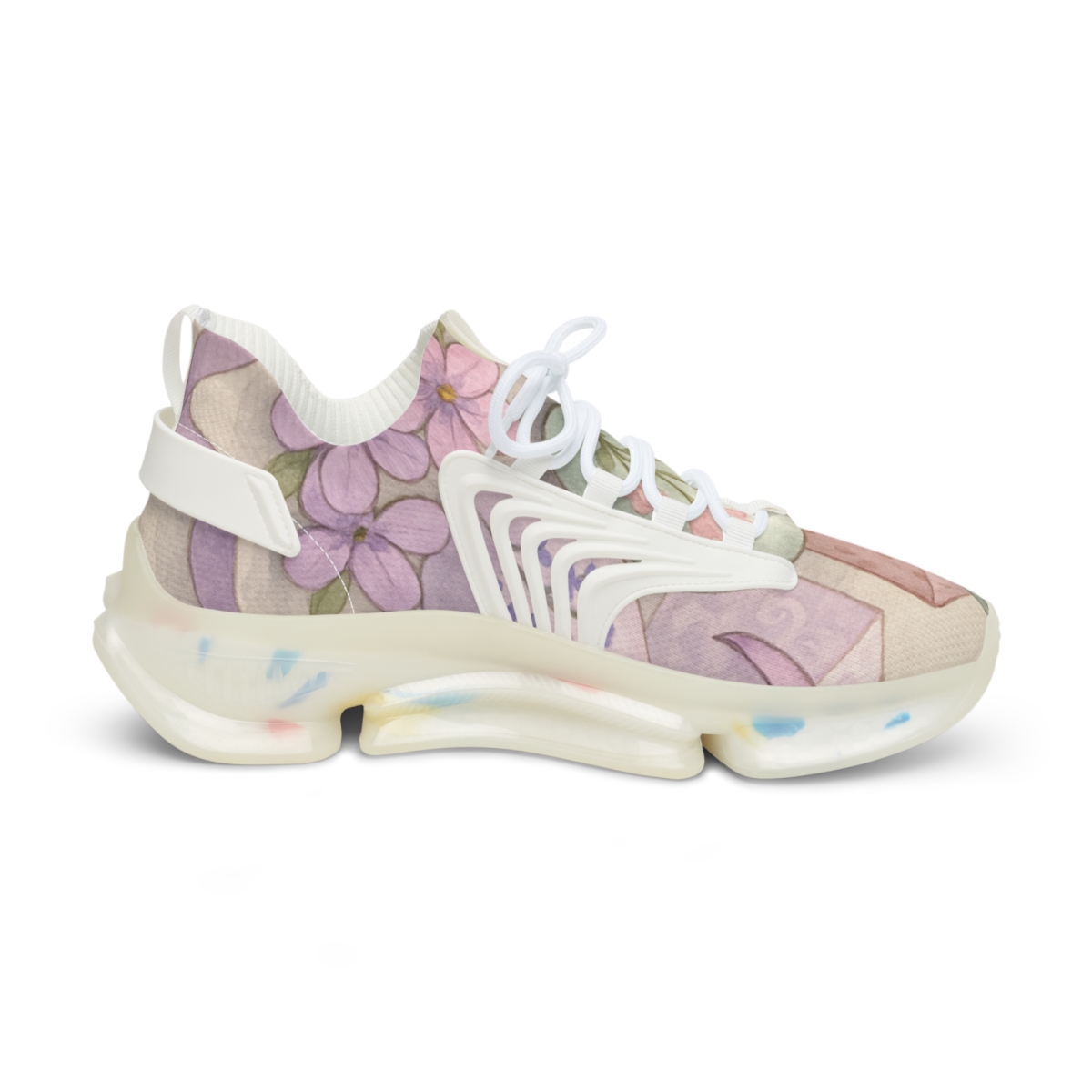 Spring Eggshell Bloom Tableau stylish casual sneakers