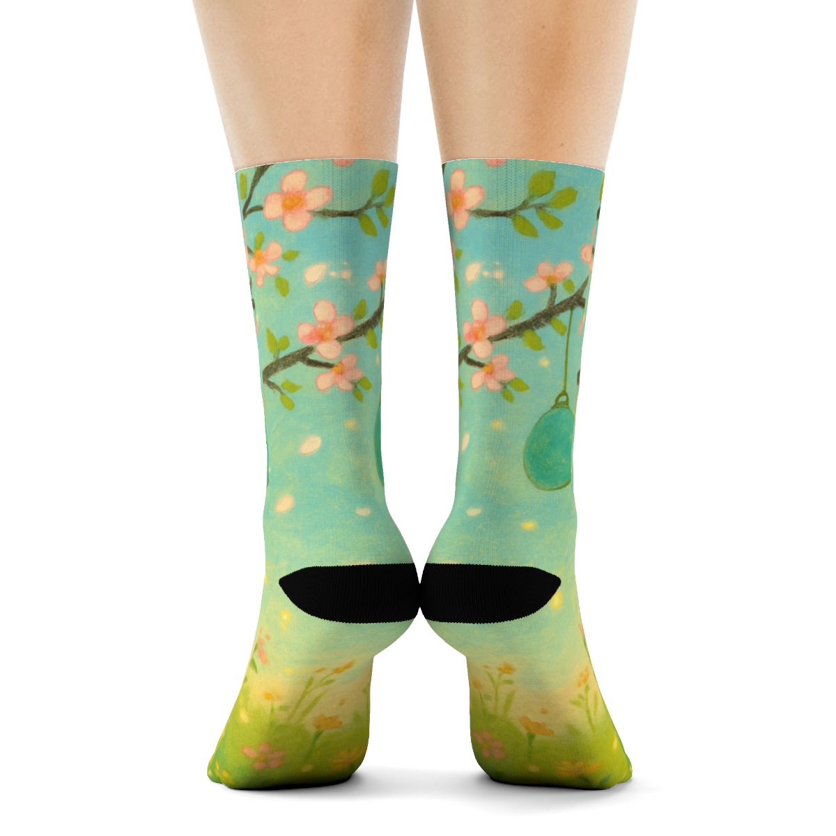 Spring Meadow Egg Lantern Dream designer logo socks
