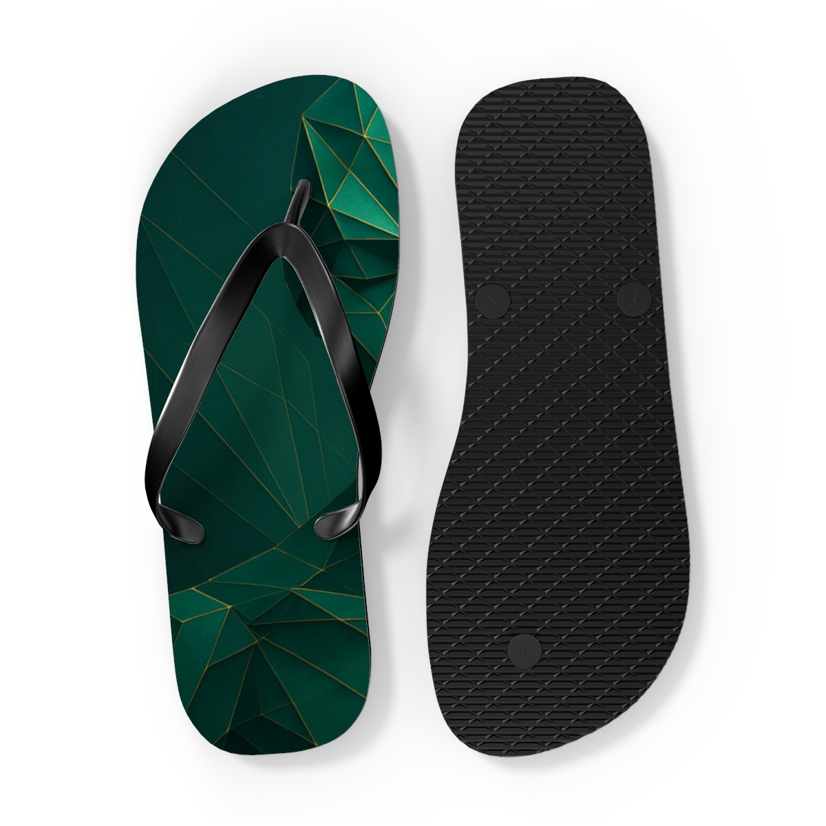 Praying Mantis Stillness Geometry trendy printed flip flops
