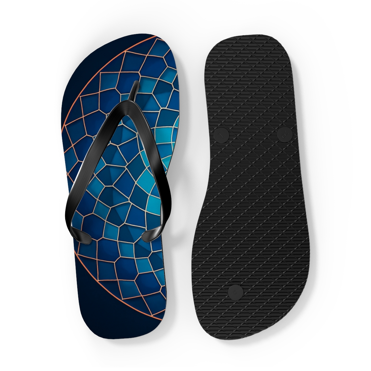 Prismatic Orbit Lattice trendy printed flip flops
