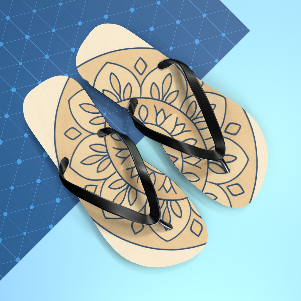 Desert Prism Rosette colorful rubber flip flops
