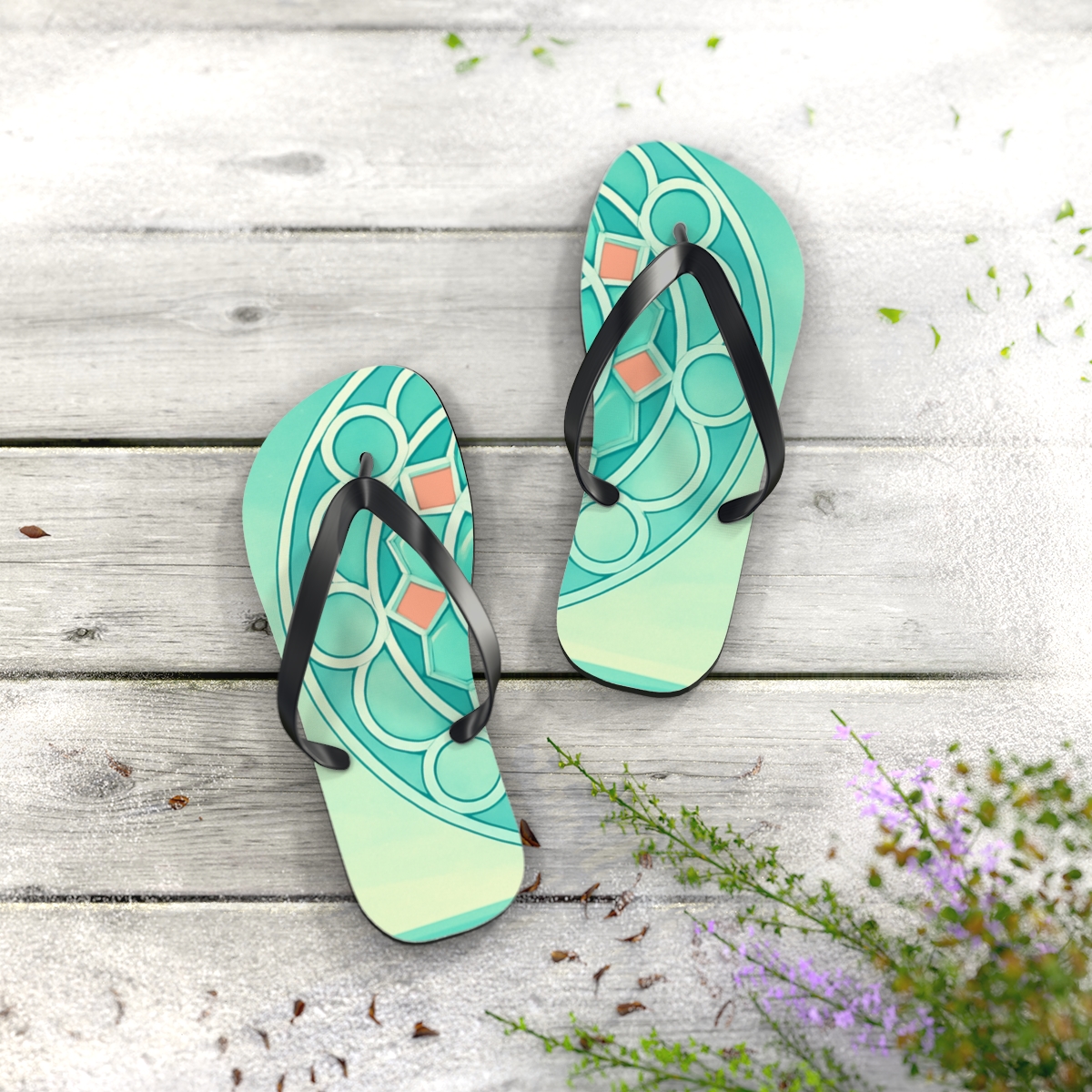 Celestial Mint Radiance Flip Flops