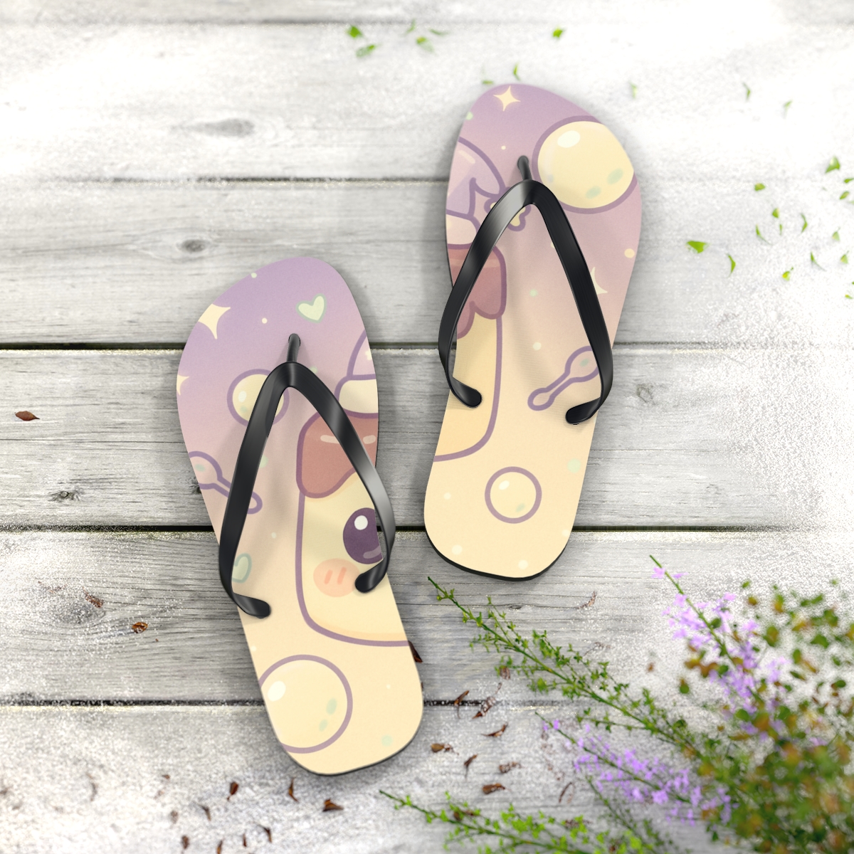 Pudding Planet Sleepover stylish summer flip flops