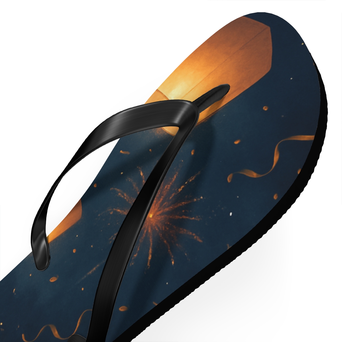 Lanterns Of The New Year Sky personalized beach flip flops