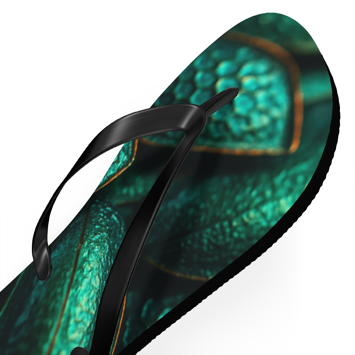 Iridescent Beetle Mosaic custom flip flops