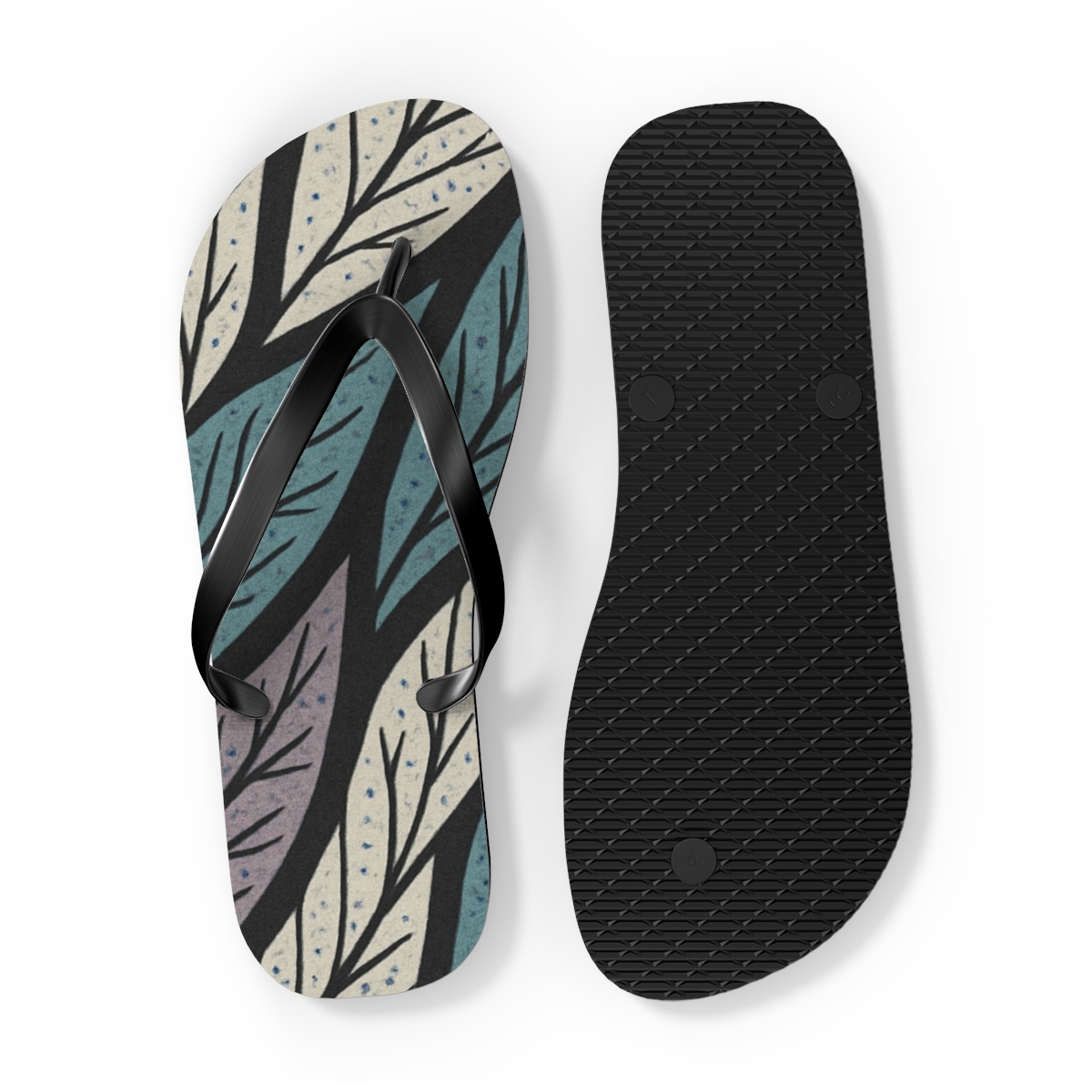 Orchid Vein Interlace personalized beach flip flops