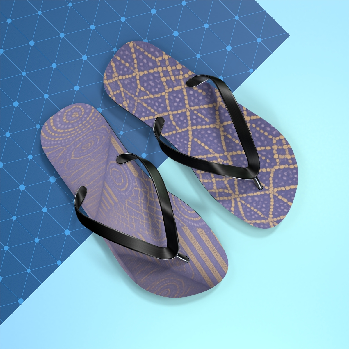 Lavender Lattice Breeze Flip Flops