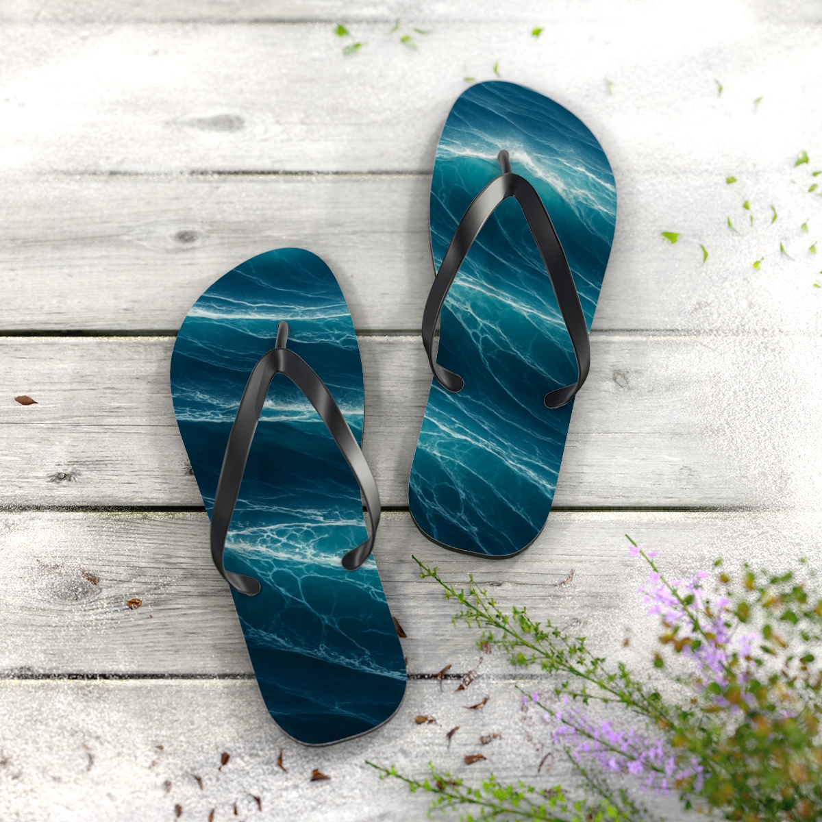 Fractured Tide Glass comfortable casual flip flops