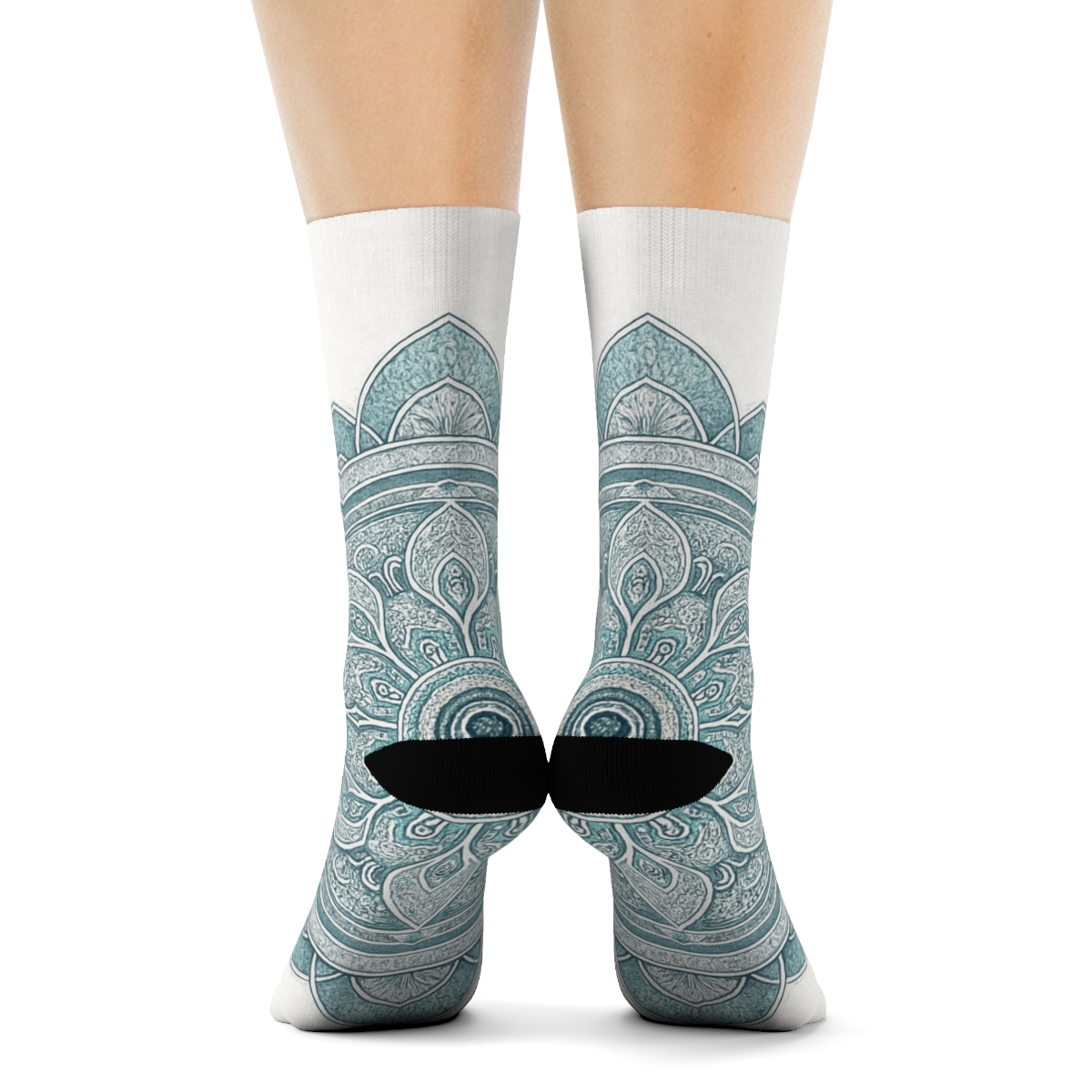 Opaline Orbit Filigree Mandala trendy colorful socks