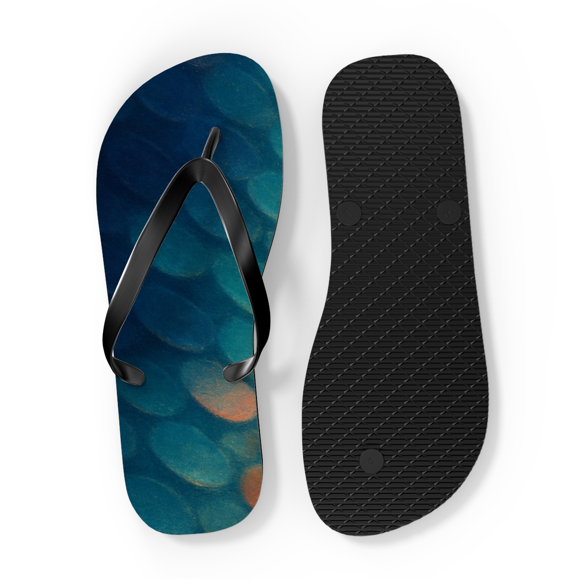 Chromatophore Mirage Drift colorful rubber flip flops
