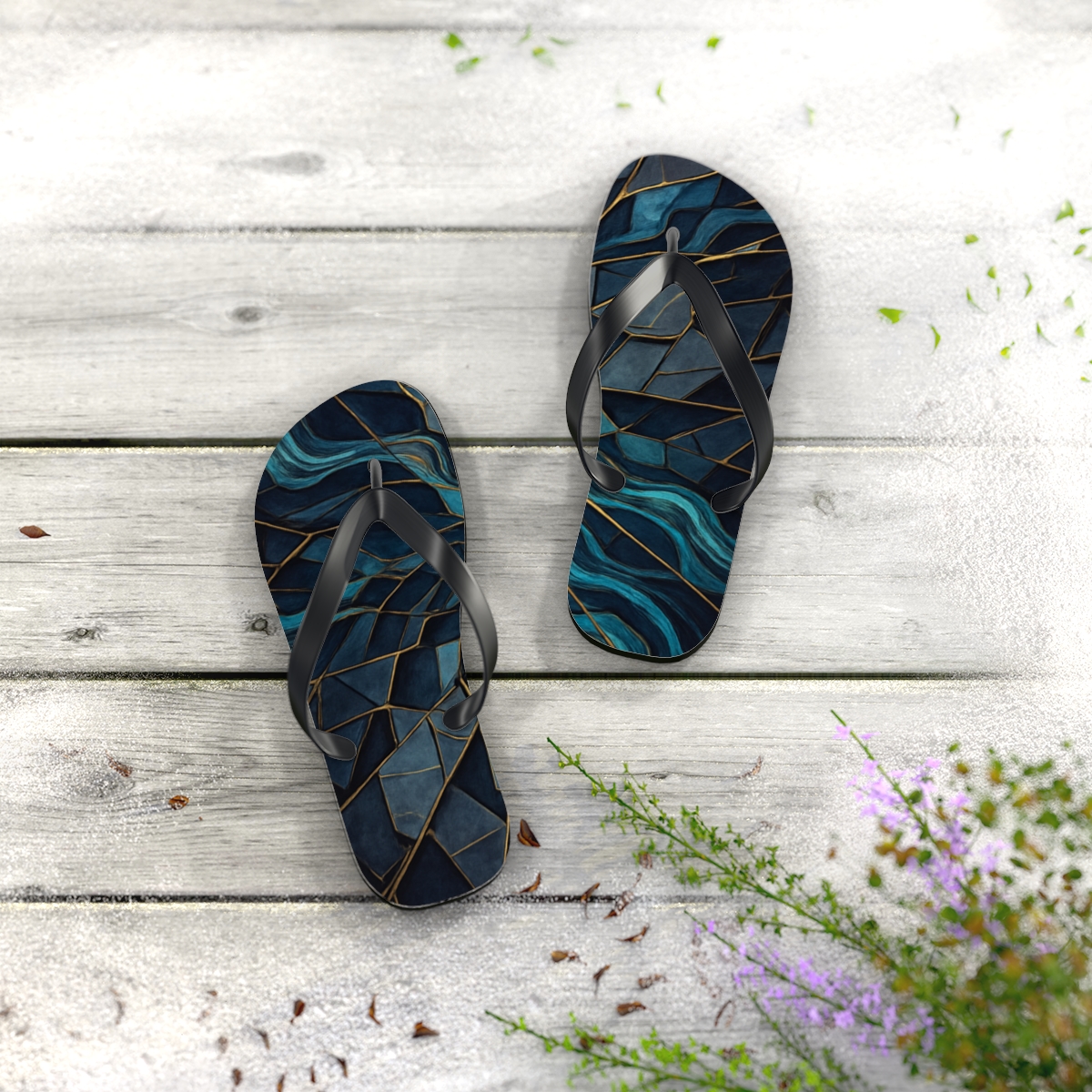 Ocean Currents Mosaic Flip Flops