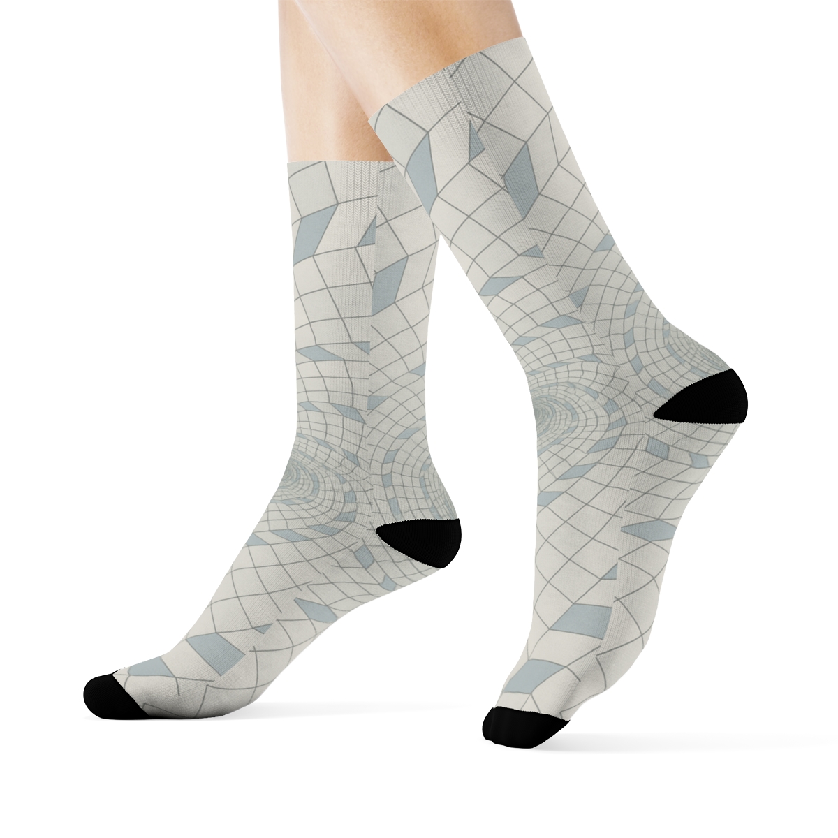 Spiral Grid Shear personalized cozy socks