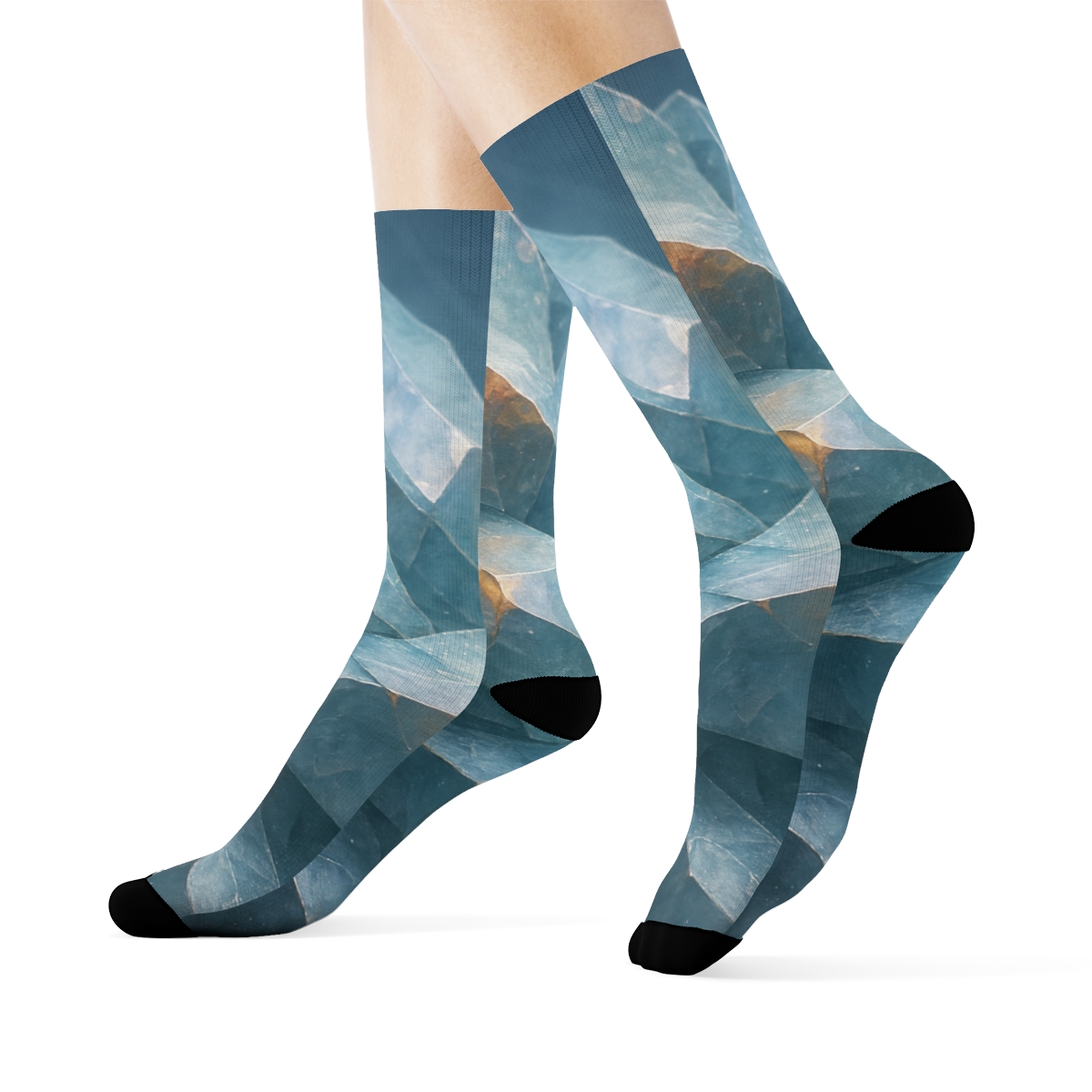 Mineral Facet Prism Drift unique printed sockscustom socks